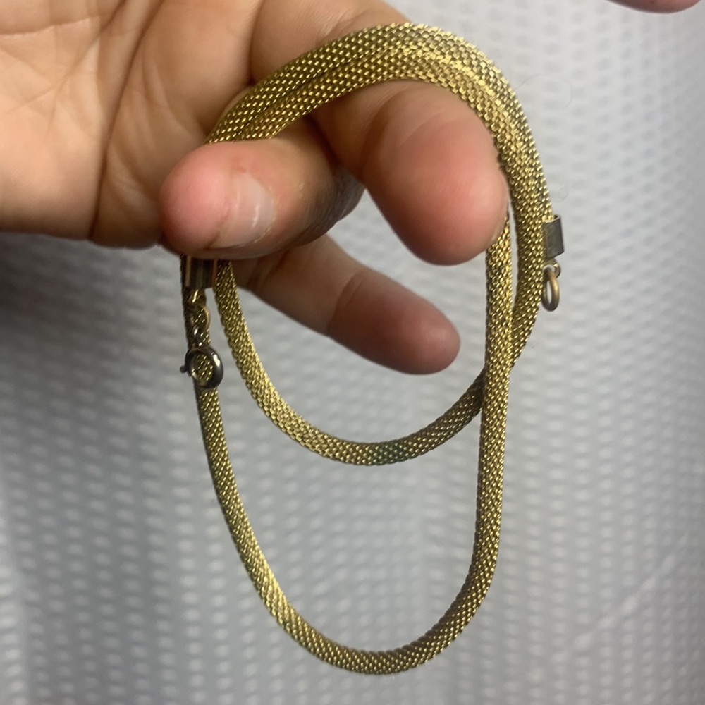 Gold Fine Braided Chain Necklace - Picture 13 of 14